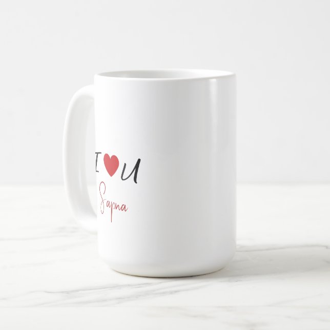 Je vous aime Mug à café de la Saint-Valentin (Devant gauche)