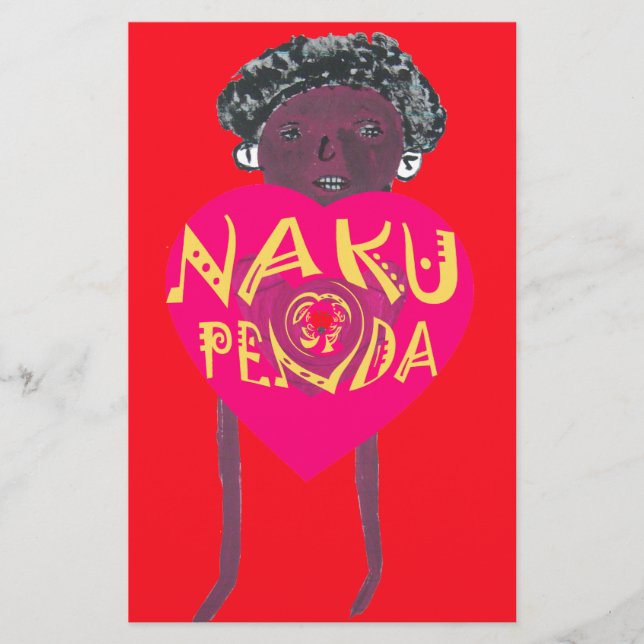 Je vous aime Nakupenda Kenya Swahili Art (Devant)