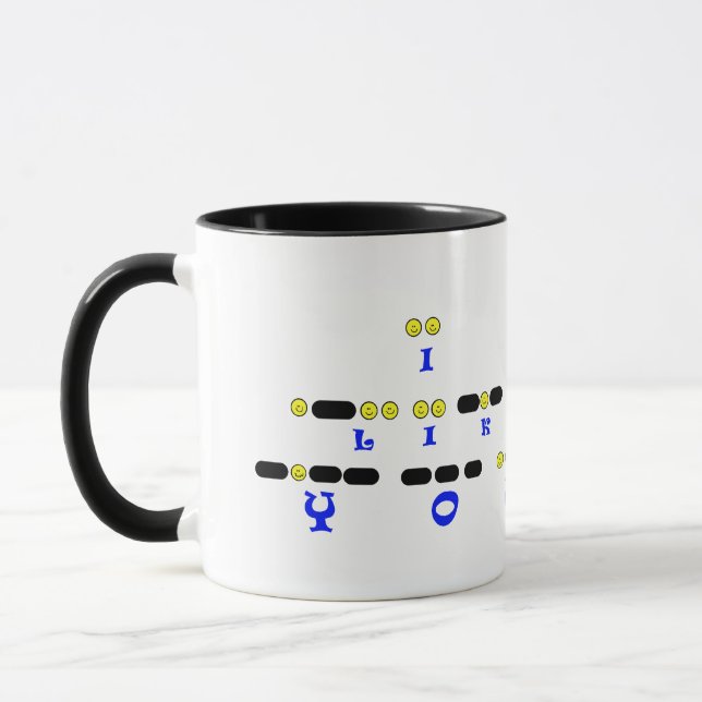 JE VOUS AIME tasse de code Morse (Gauche)
