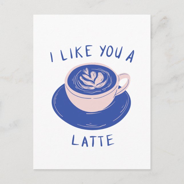 Je vous aime une carte de café en latte (Devant)