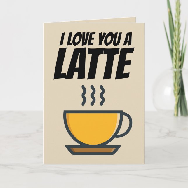 JE VOUS AIME UNE LATTE, CARTE DE RECONNAISSANCE PO (Devant)