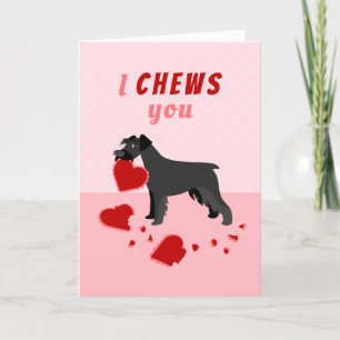 Je vous Chews Schnauzer Carte de Saint Valentin