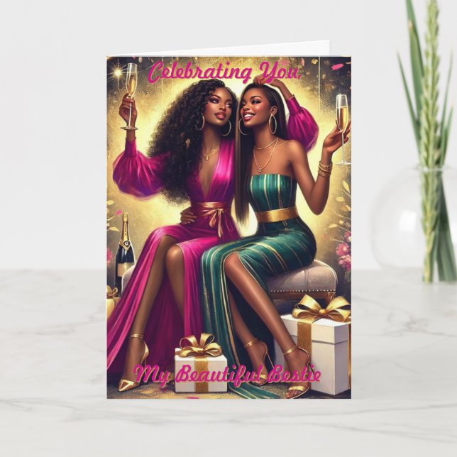 Je Vous Fête, Ma Belle Carte D'Anniversaire Bestie (Devant)