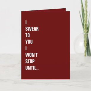 Je vous jure... Carte de la Saint-Valentin drôle e