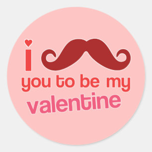 je vous moustache d'être mon autocollant valentine
