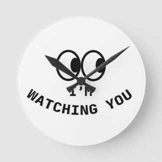 "Je vous regarde" Horloge murale drôle aux yeux gl