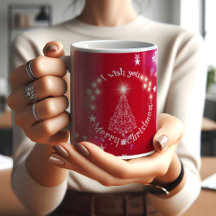 Je vous souhaite de Joyeux Cristmas Mug Café Rouge
