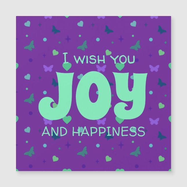 je vous souhaite joie et bonheur violet (Devant)