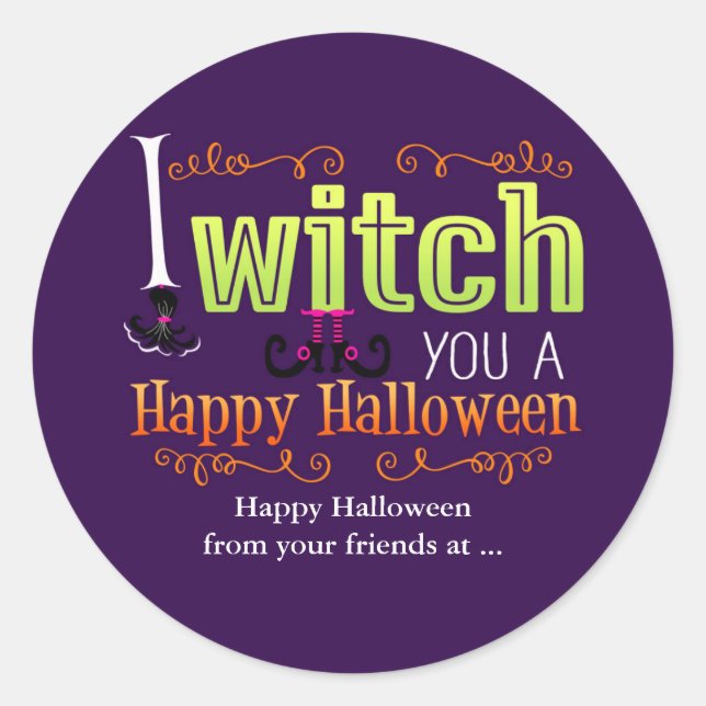 JE VOUS SOUHAITE UN HALLOWEEN HEUREUX Autocollant  (Devant)