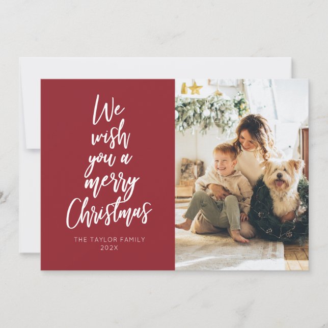 Je vous souhaite une joyeuse carte de Noël rouge p (Devant)