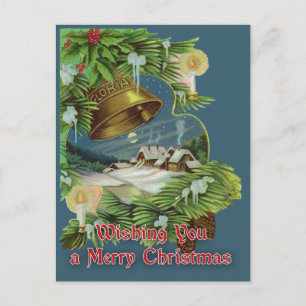 Je vous souhaite une joyeuse carte Vintage de Noël