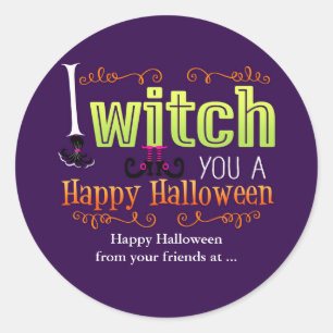 JE VOUS SUIS UN HEUREUX HALLOWEEN Favor Sticker