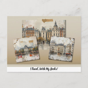Je voyage...avec mes livres ! Carte postale