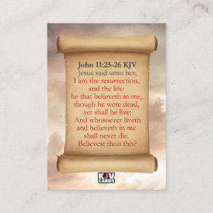 Jean 11:25-26 KJV Cartes