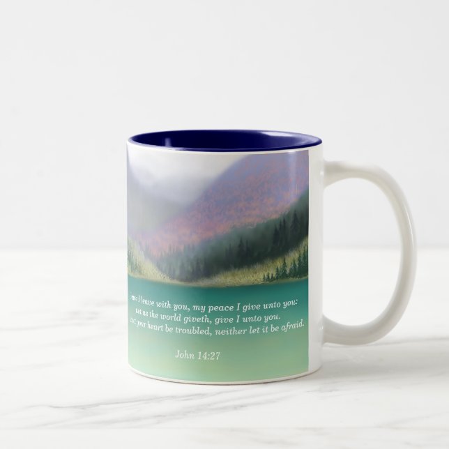 Jean 14:27 Paisible Bible Verse Mug (Droit)