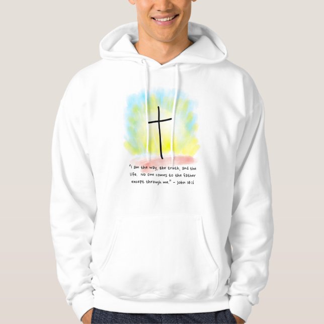 JEAN 14:6 Sweat - shirt à capuche masculin (Devant)