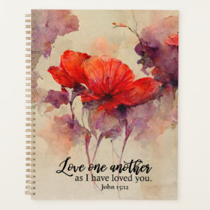 Jean 15:12 Aimez-Vous Une Autre Bible Verse Rouge 