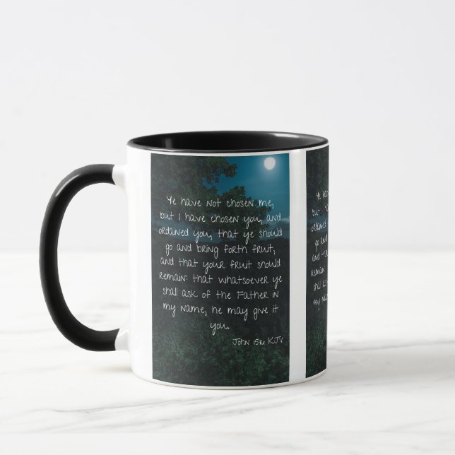 Jean 15:16 KJV Bible Écriture Pic Mug à deux tons (Gauche)