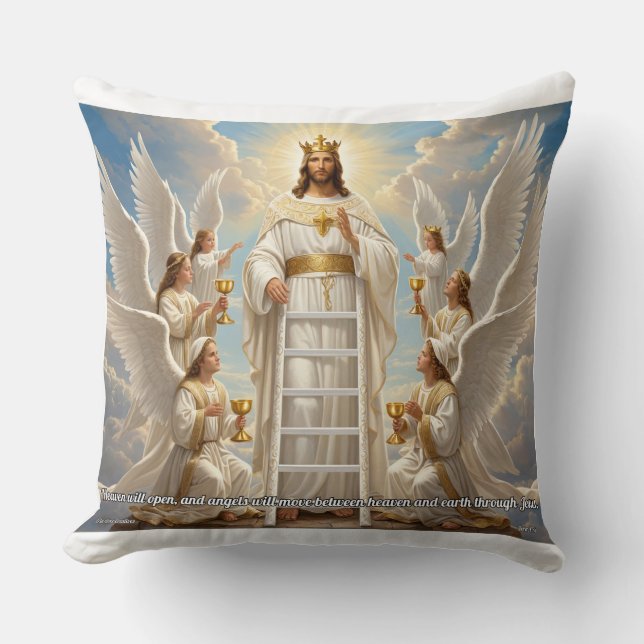 Jean 1:51 Coussin décoratif chrétien 20x20 (Recto)