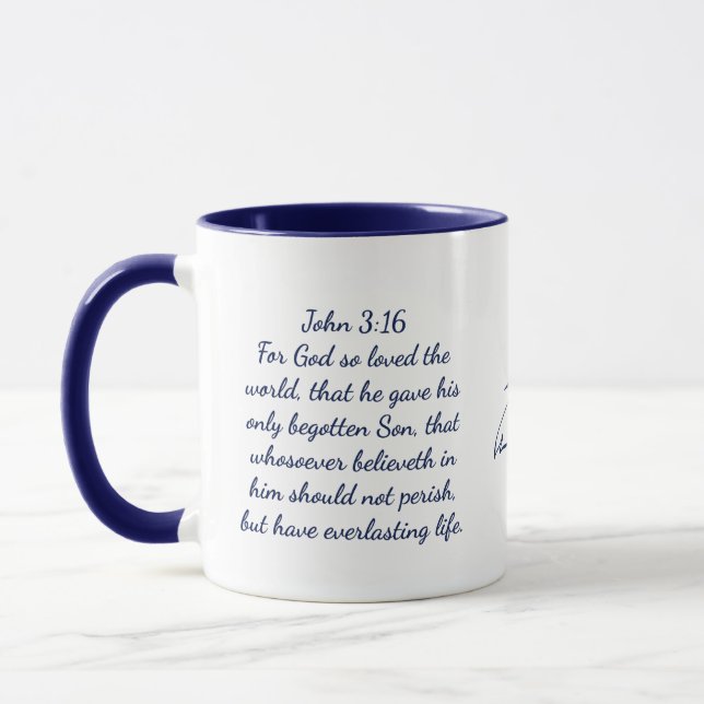 Jean 3:16 Bible Verse Classic Mug, 11 oz Mug (Gauche)