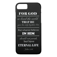 Jean 3:16 Bible Verse iPhone 7 coque noir blanc