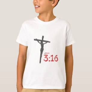 Jean 3:16 Jésus Crucifix Bible Verse T-Shirt