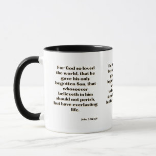 Jean 3:16 KJV Bible Verse Mug à deux tons