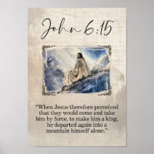 Jean 6:15 Jésus décoration murale imprimée