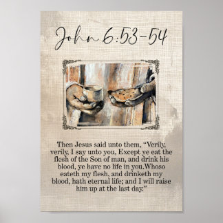 Jean 6:53 - 54 Jésus Sainte Communion Impression d