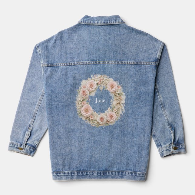 Jean couronne de fleurs monogramme veste en jeans shabb (Verso)