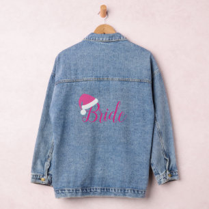 Jean Mariée en Pink Santa Hat Denim Veste