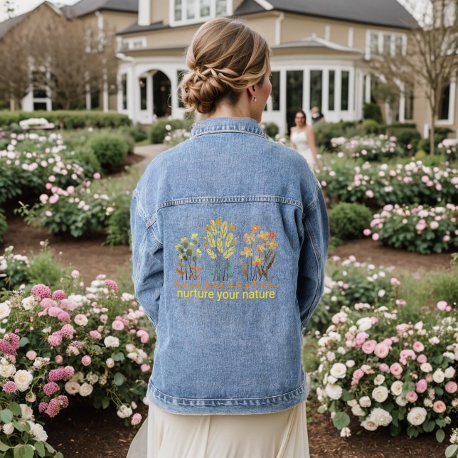 Jean Nurture Your Nature Botanical Fleurs Veste en Deni (Mariage Retour)