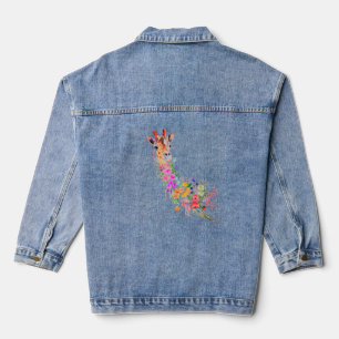 Jean Veste Denim en Giraffe Florale