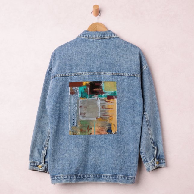 Jean Veste en denim avec art abstrait (Hangar)
