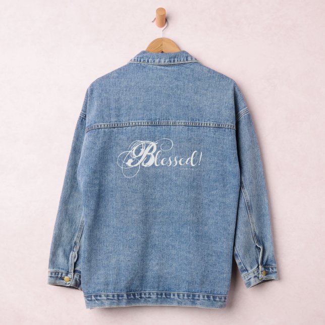 Jean Veste en Denim Bénie (Blanc) (Hangar)