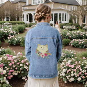 Jean Veste en denim Chat Floral