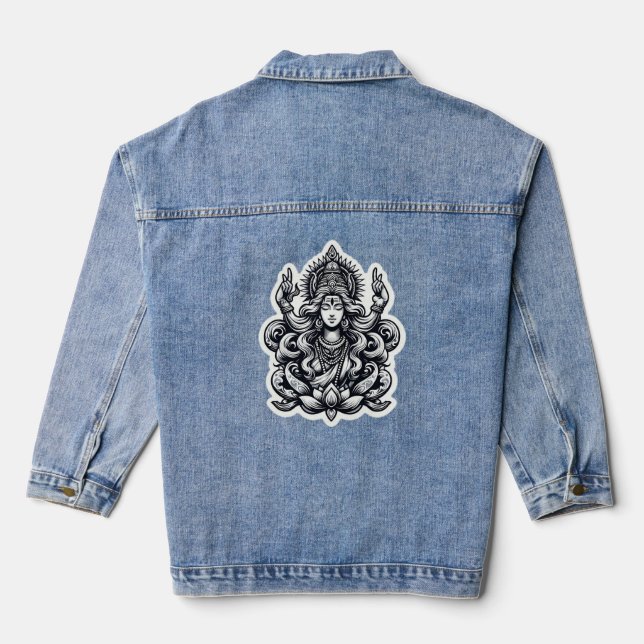 Jean Veste en denim de la déesse hindoue Shiva (Verso)