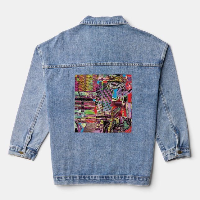 Jean Veste en denim – Fractales urbaines (Verso)