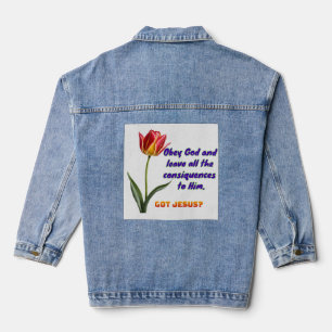 Jean Veste en denim Obéir à Dieu