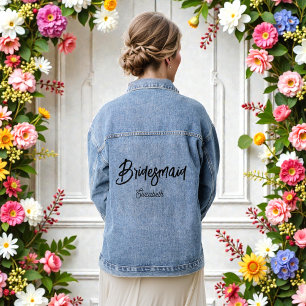 Jean Veste en denim pour demoiselle d'honneur, mariage,