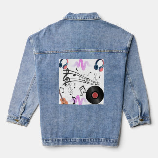 Jean Veste en denim Sound Wave Music | Musique élégante