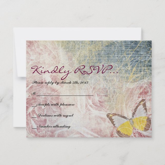 JEANS ROSES & BUTTERFLIS Bat mitzvah Carte de répo (Devant)