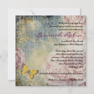 JEANS ROSES & BUTTERFLIS Bat mitzvah Invitation