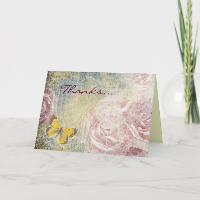 JEANS ROSES & BUTTERFLITS Merci Carte (Devant)