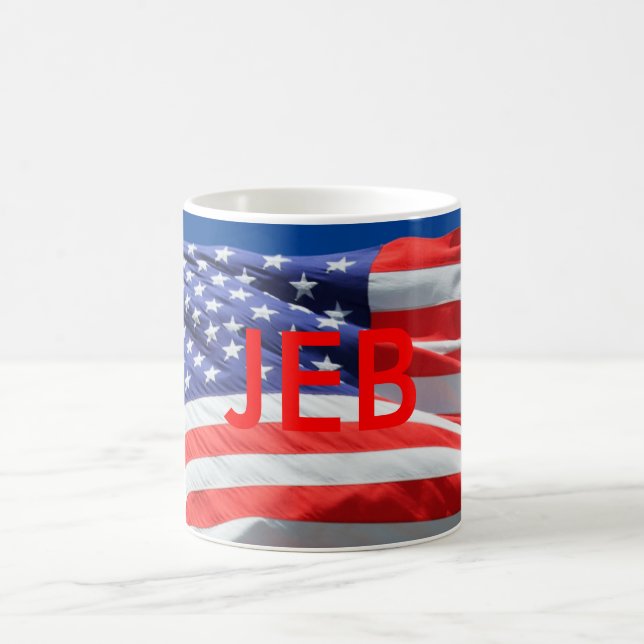 Jeb Président USA, Drapeau américain, Mug (Centre)
