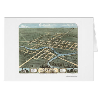Jefferson, carte panoramique de WI - 1870