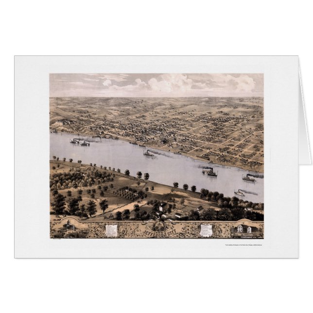 Jefferson city, carte panoramique de MOIS - 1869 (Devant horizontal)