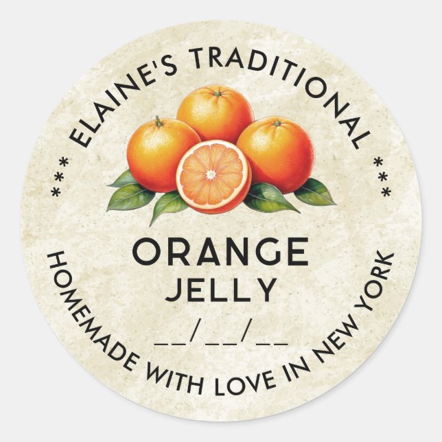 Jelly Orange maison style vintage étiquette (Devant)