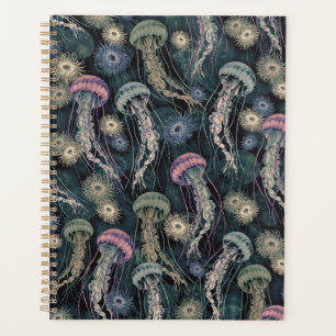Jellyfish et anémones éthériques en Turquoise et r