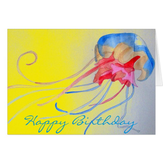 Jellyfish marine créature art original anniversair (Devant horizontal)